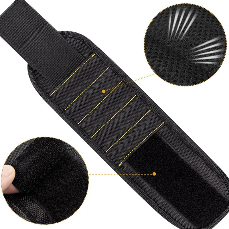 

5 Magnetic Wristband with Strong Magnets for Holding Screws Nails Drill Bits Great for Your Tool Bag Perfect for Auto Repair