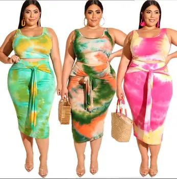 Print Tie Dye Tank Top AND Sexy skirt Two Piece Set XL-4XL 2019 Summer Women Fashion Party Club Holiday Sets New
Print Tie Dye Tank Top AND Sexy skirt Two Piece Set XL-4XL 2019 Summer Women Fashion Party Club Holiday Sets New