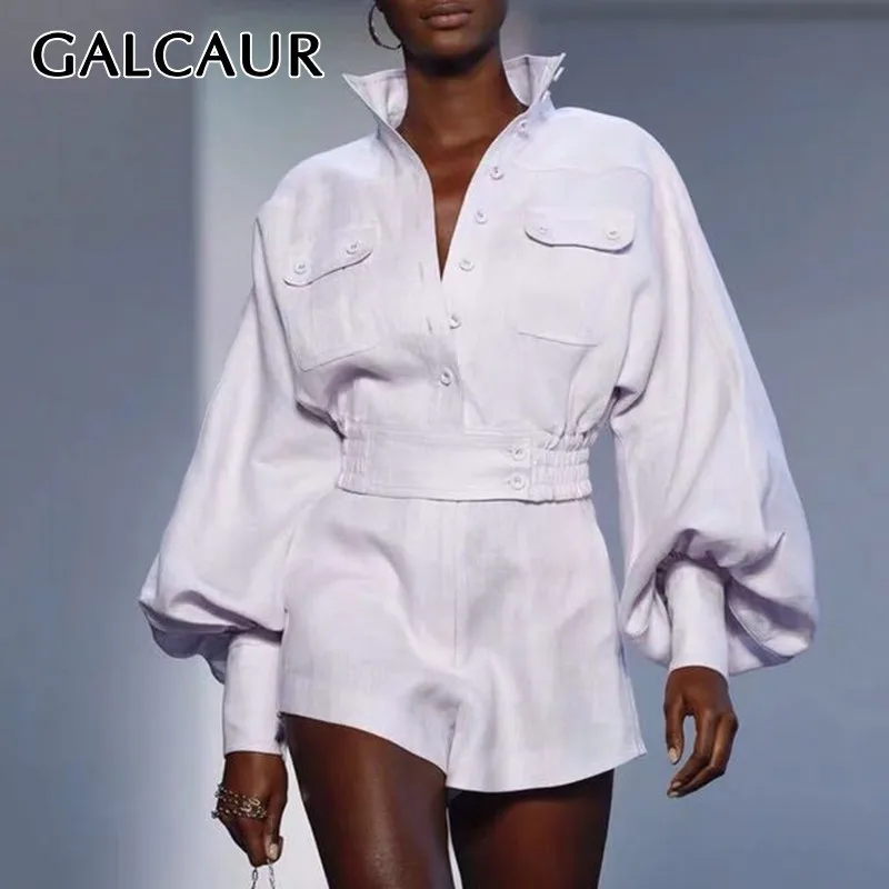 GALCAUR Summer White Women Suit Turtleneck Lantern Sleeve Big Size Shirt High Waist Shorts Female Two Piece Set 2019 Casual
GALCAUR Summer White Women Suit Turtleneck Lantern Sleeve Big Size Shirt High Waist Shorts Female Two Piece Set 2019 Casual