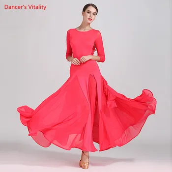 Lady's Ballroom Dance Dress Adult Female Long Sleeves V-Back Fishbone Dresses For Women Waltz Tango Dance Practice Costumes
Lady's Ballroom Dance Dress Adult Female Long Sleeves V-Back Fishbone Dresses For Women Waltz Tango Dance Practice Costumes