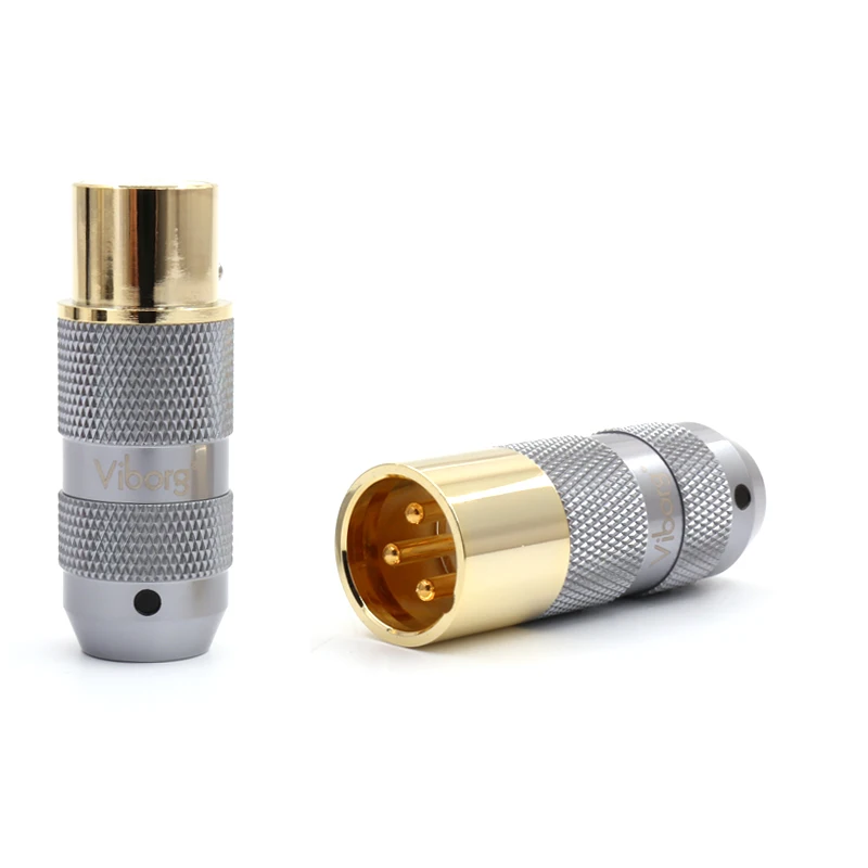 Free shipping 4Pieces Viborg XF202G/XM202G 99.998% pure copper 24K Gold plated XLR Connector Plug
Free shipping 4Pieces Viborg XF202G/XM202G 99.998% pure copper 24K Gold plated XLR Connector Plug