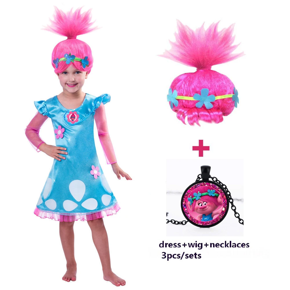 Girls Dresses Trolls Poppy Cosplay Costumes Dress For Girls Bobo Streetwear Halloween Clothes Kids Necklace Wig Fancy girl dress
Girls Dresses Trolls Poppy Cosplay Costumes Dress For Girls Bobo Streetwear Halloween Clothes Kids Necklace Wig Fancy girl dress