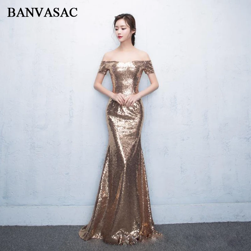 BANVASAC Boat Neck 2018 Sequined Short Sleeve Mermaid Long Evening Dresses Party Off The Shoulder Backless Prom Gowns
BANVASAC Boat Neck 2018 Sequined Short Sleeve Mermaid Long Evening Dresses Party Off The Shoulder Backless Prom Gowns