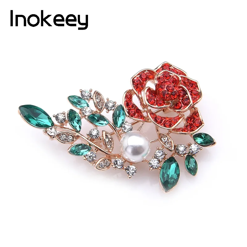 Inokeey Red Rose Sparkling Crystal Flower Brooch Pins For Women Jewelry Gift Fashion Accessories Simulated Pearl Plant Pin
Inokeey Red Rose Sparkling Crystal Flower Brooch Pins For Women Jewelry Gift Fashion Accessories Simulated Pearl Plant Pin
