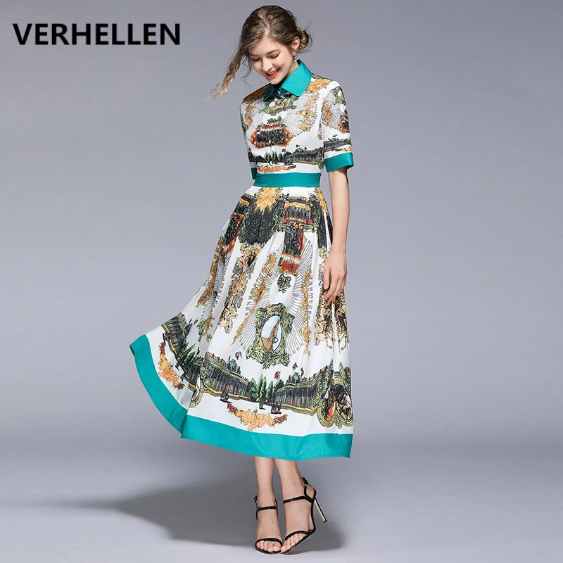 VERHELLEN High Quality Fashion Designer Runway Dress 2019 Summer Women's Short Sleeve Vintage Printed Elegant Office Long Dress
VERHELLEN High Quality Fashion Designer Runway Dress 2019 Summer Women's Short Sleeve Vintage Printed Elegant Office Long Dress