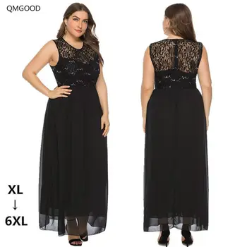 QMGOOD Summer Plus Size Sexy Dress Sleeveless Patchwork Lace Black Long Dress Women Club Dress Elegant Women Clothes 2019 New
QMGOOD Summer Plus Size Sexy Dress Sleeveless Patchwork Lace Black Long Dress Women Club Dress Elegant Women Clothes 2019 New