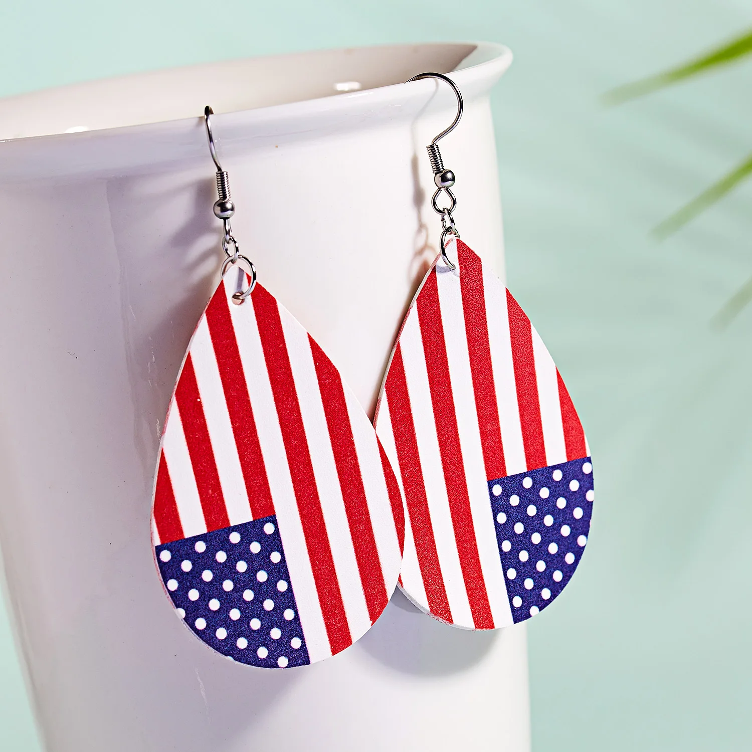 Personalized American/germany Flag Geometric Water Drop Earrings Enthic Statement Leather Earrings for Women
Personalized American/germany Flag Geometric Water Drop Earrings Enthic Statement Leather Earrings for Women