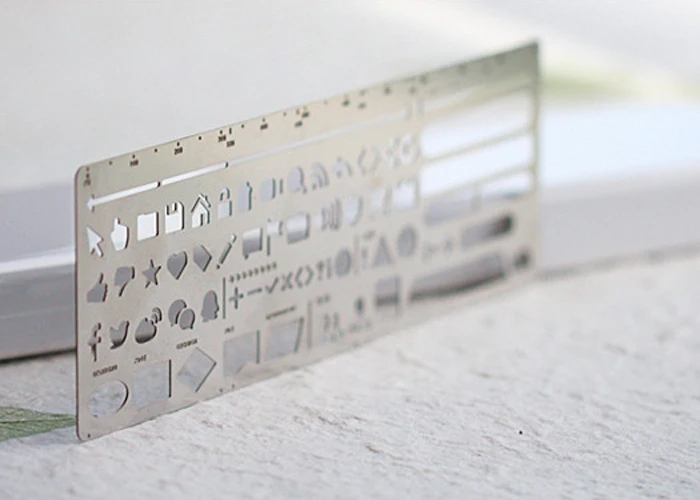 1 Pcs Cute Stainless Steel Stencil Hollow Ruler Web Interface UI Design Paper Prototype Accessory Stationery Bookmark
1 Pcs Cute Stainless Steel Stencil Hollow Ruler Web Interface UI Design Paper Prototype Accessory Stationery Bookmark