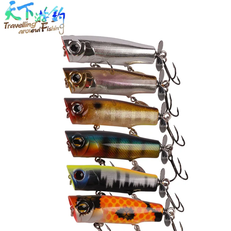TAF Quality Popper Fishing Lure 7cm 12.2g 6 Colors Artificial Hard Bait with Sequin Wobblers VMC Treble HooksABS Plastic Lure
TAF Quality Popper Fishing Lure 7cm 12.2g 6 Colors Artificial Hard Bait with Sequin Wobblers VMC Treble HooksABS Plastic Lure