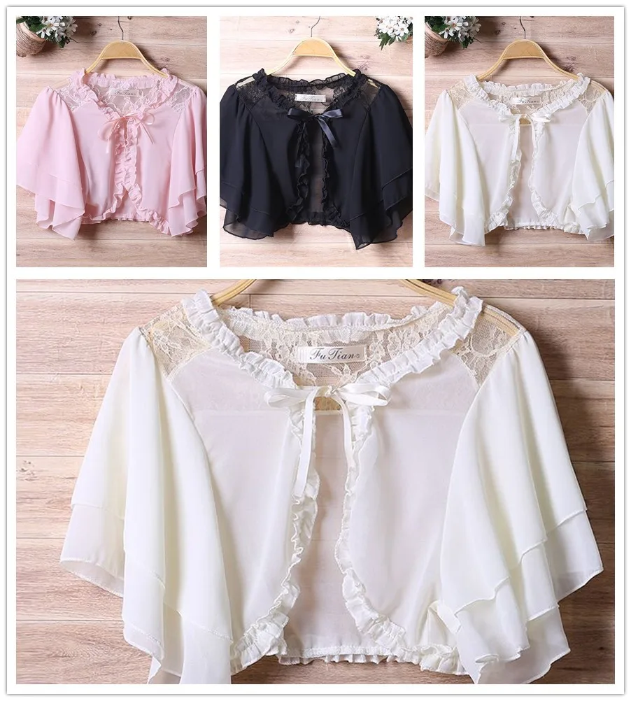 White Women Short Sleeve Chiffon Shrug Bolero Beach Wedding Bridal Summer Jacket Elegant Cape Sun Protection Clothing
White Women Short Sleeve Chiffon Shrug Bolero Beach Wedding Bridal Summer Jacket Elegant Cape Sun Protection Clothing