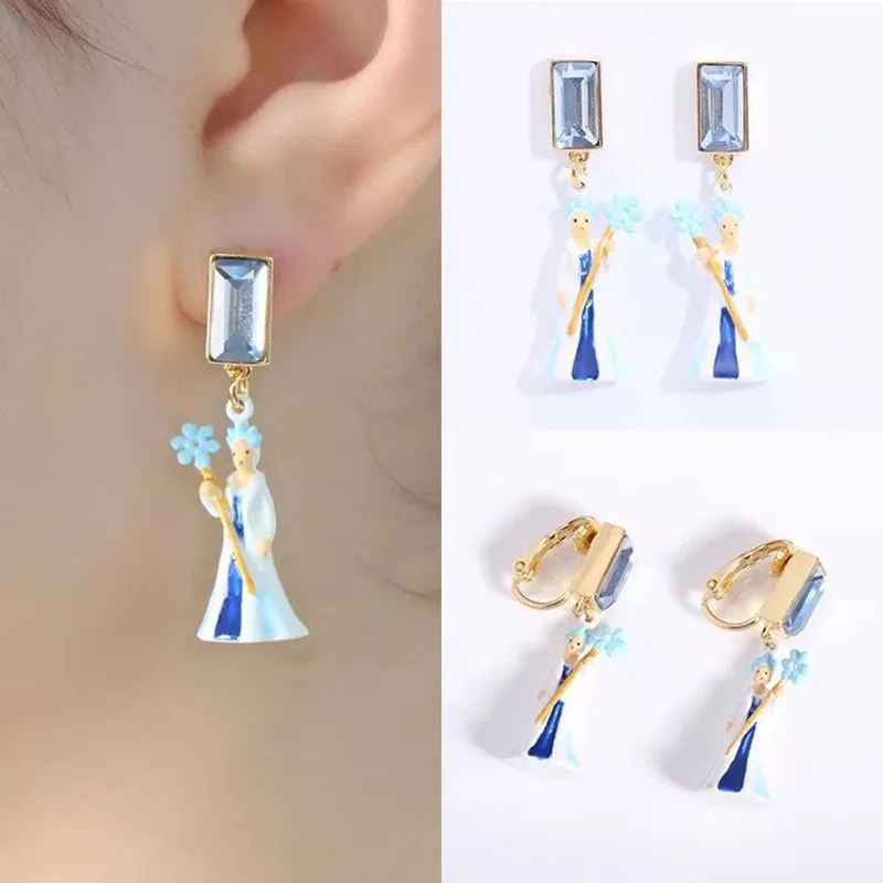 Amybaby Designer Handnade Enamel Glaze Snow Queen No Piercing Stud earring Necklace Adjustable Ring Jewelry For Party
Amybaby Designer Handnade Enamel Glaze Snow Queen No Piercing Stud earring Necklace Adjustable Ring Jewelry For Party