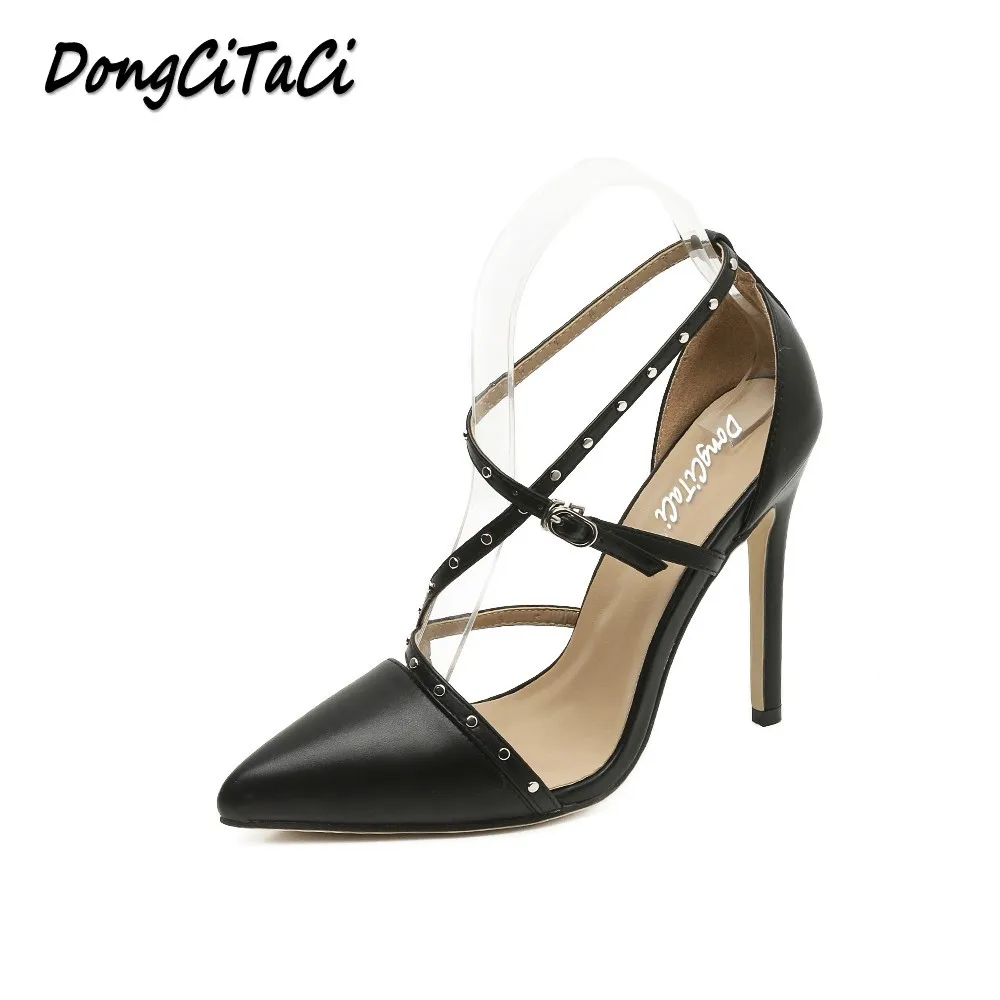 DongCiTaCi Women High Heels Sandals Shoes Woman Pumps Cross Strap Rivets Buckle Dress Party Wedding OL Ladies Sexy Stilettos
DongCiTaCi Women High Heels Sandals Shoes Woman Pumps Cross Strap Rivets Buckle Dress Party Wedding OL Ladies Sexy Stilettos