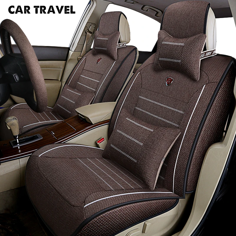 Чехол для автомобильного дорожного льняного сиденья toyota corolla crown fortuner land cruiser 100 200