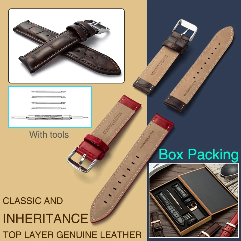 Genuine Leather Watch Band Men Women Watchband Replacement 20mm 19mm 18mm 17mm 14mm Wrist Watch Strap Metal Buckle Gift Box D35
Genuine Leather Watch Band Men Women Watchband Replacement 20mm 19mm 18mm 17mm 14mm Wrist Watch Strap Metal Buckle Gift Box D35