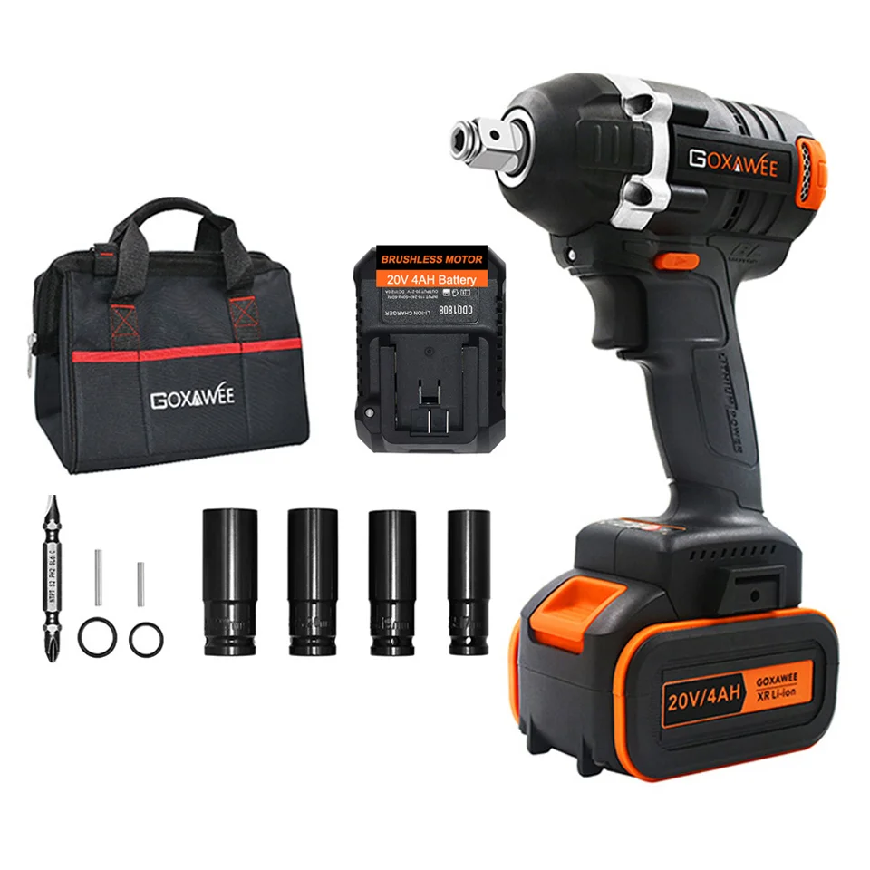 GOXAWEE 40000Amh Cordless Electric Wrench 21V Brushless Impact Wrench Socket Wrench Recharge Li-Battery Hand Drill Power Tools
GOXAWEE 40000Amh Cordless Electric Wrench 21V Brushless Impact Wrench Socket Wrench Recharge Li-Battery Hand Drill Power Tools