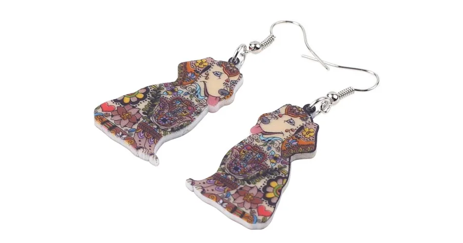 Bonsny Fashion Big Long Animal Acrylic Dangle Drop Labrador Dog Earrings 2016 News Style Fashion Jewelry For Girls Women 3