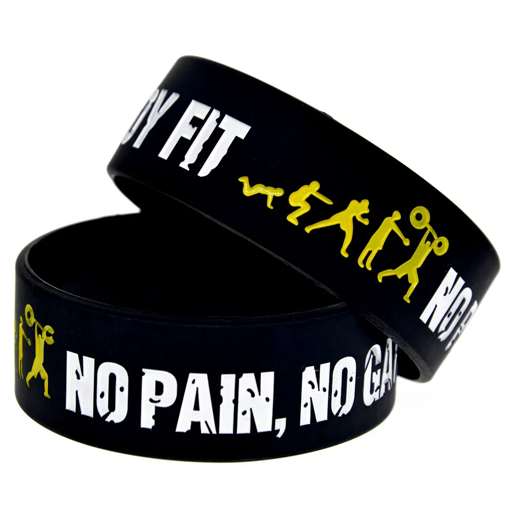 OneBandaHouse 25PCS/Lot 1 Inch Wide Everybody Fit No Pain No Gain Silicone Rubber Bracelet
OneBandaHouse 25PCS/Lot 1 Inch Wide Everybody Fit No Pain No Gain Silicone Rubber Bracelet