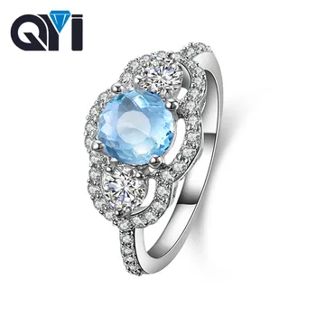 QYI Fine jewelry Natural sky Blue Topaz Ring for Women 1.25 ct Gemstone 925 Sterling Silver Ring Engagement Jewelry Size 5 6 7 8
QYI Fine jewelry Natural sky Blue Topaz Ring for Women 1.25 ct Gemstone 925 Sterling Silver Ring Engagement Jewelry Size 5 6 7 8