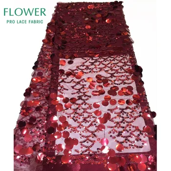 Big Sequins Women Wedding Dresses Lace Fabric In Red Colour Latest Fashion African Sequined Net Mesh Tulle Voile Lace Material
Big Sequins Women Wedding Dresses Lace Fabric In Red Colour Latest Fashion African Sequined Net Mesh Tulle Voile Lace Material