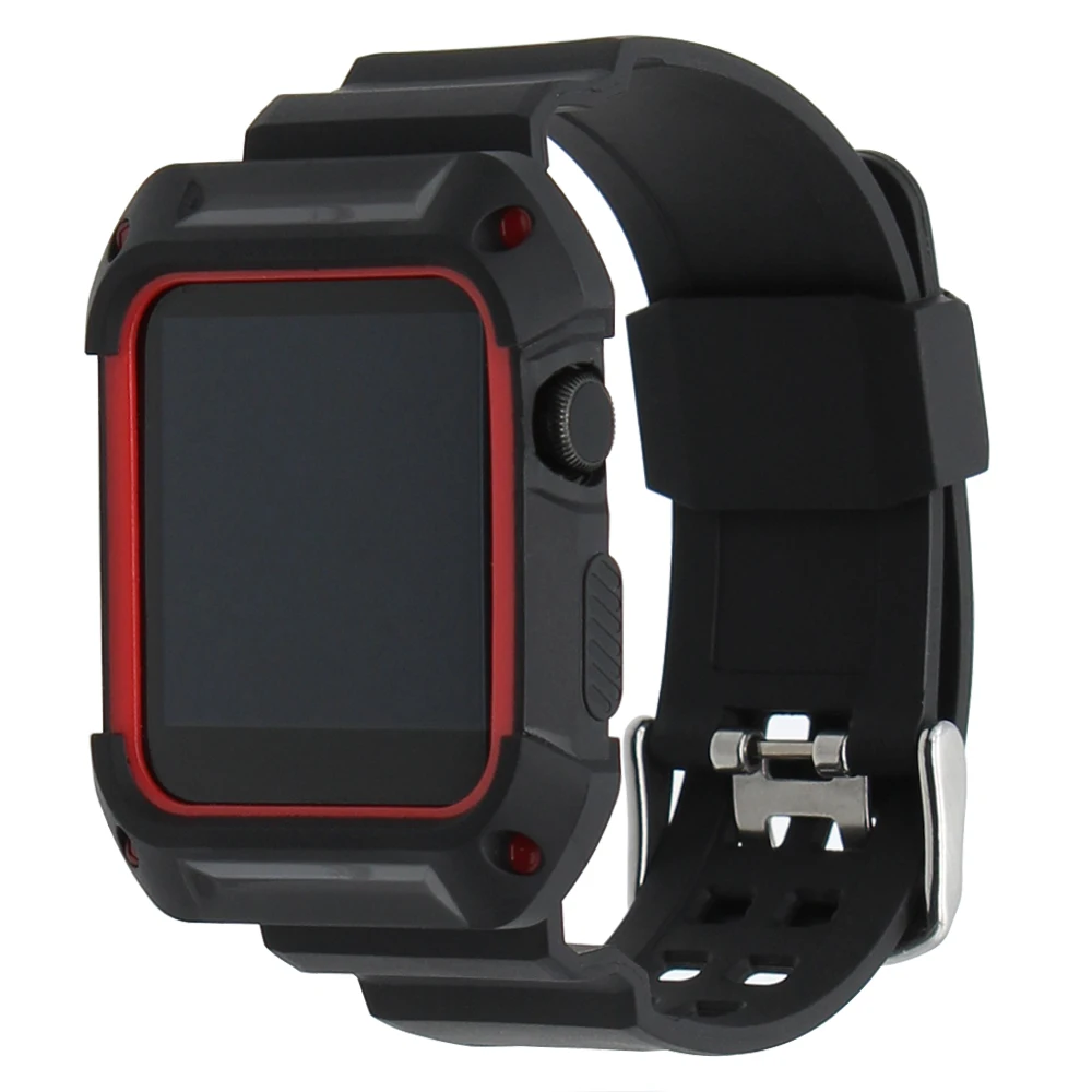 Резиновый защитный чехол с ремешком для 38 мм 42 iWatch Apple Watch ремешок наручных часов