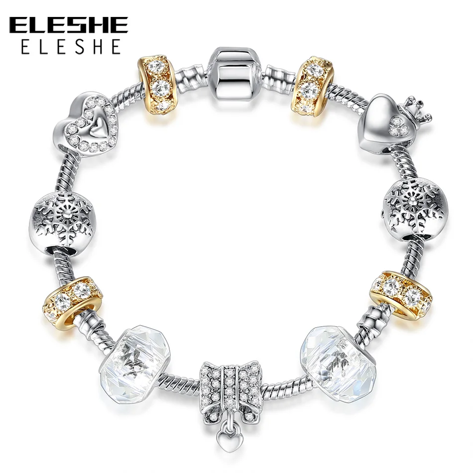 ELESHE Clear Crystal Gold Chain Women Bracelets & Bangles Tibetan Silver Beads Charm Bracelet Female Fashion DIY Jewelry
ELESHE Clear Crystal Gold Chain Women Bracelets & Bangles Tibetan Silver Beads Charm Bracelet Female Fashion DIY Jewelry