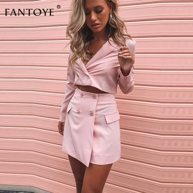 Fantoye Summer Fashion Official Two Piece Set Women Pink V Neck Mini Bodycon Dress Set Full Sleeve Casual Coat Streetwear Suits
Fantoye Summer Fashion Official Two Piece Set Women Pink V Neck Mini Bodycon Dress Set Full Sleeve Casual Coat Streetwear Suits