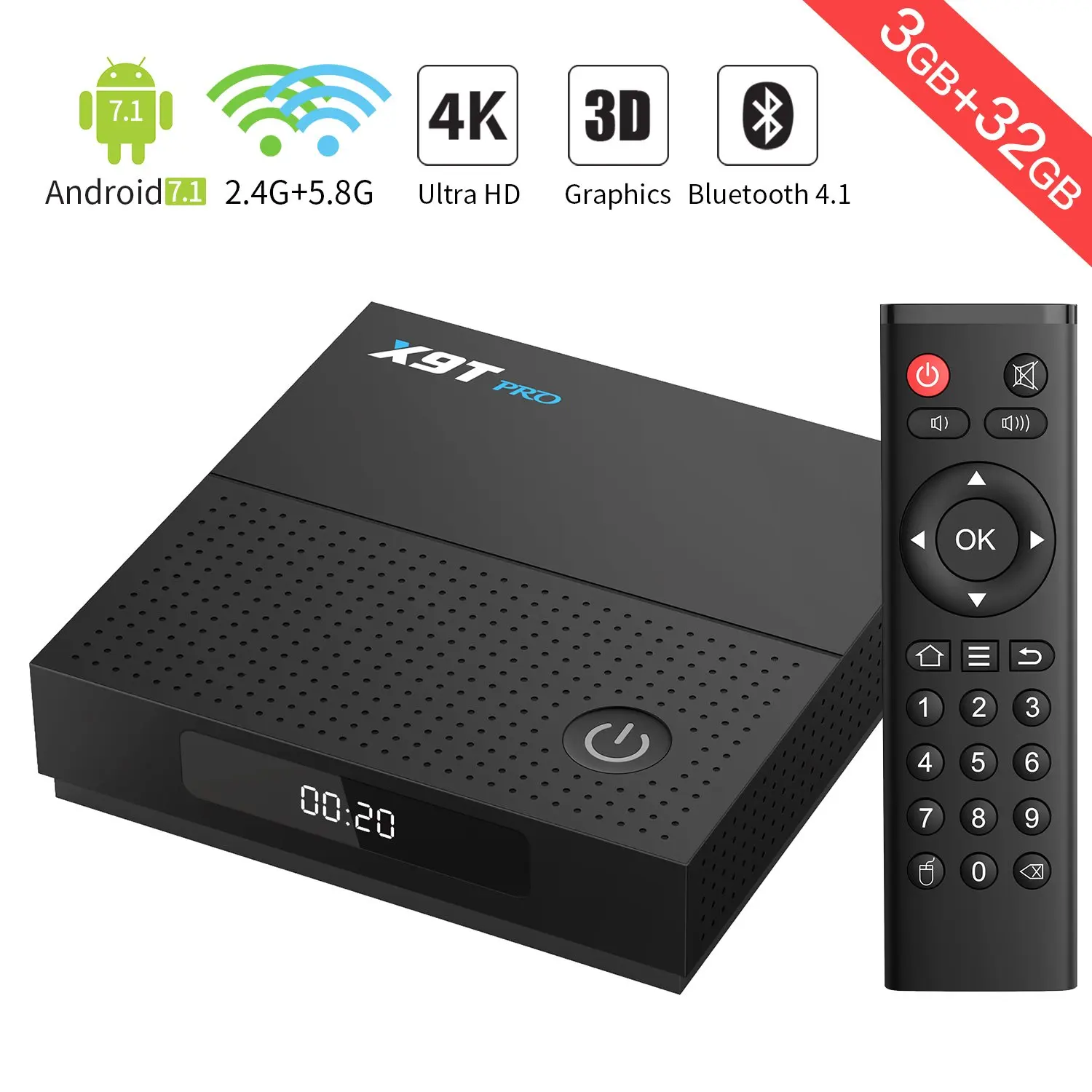 X9T PRO Android 7.1 TV Box Amlogic S912 Octa-Core Smart 2.4G/5.8G Dual Band WiFi 1000M LAN Port Bluetooth 4.1 4K/2K Set Top Box
X9T PRO Android 7.1 TV Box Amlogic S912 Octa-Core Smart 2.4G/5.8G Dual Band WiFi 1000M LAN Port Bluetooth 4.1 4K/2K Set Top Box