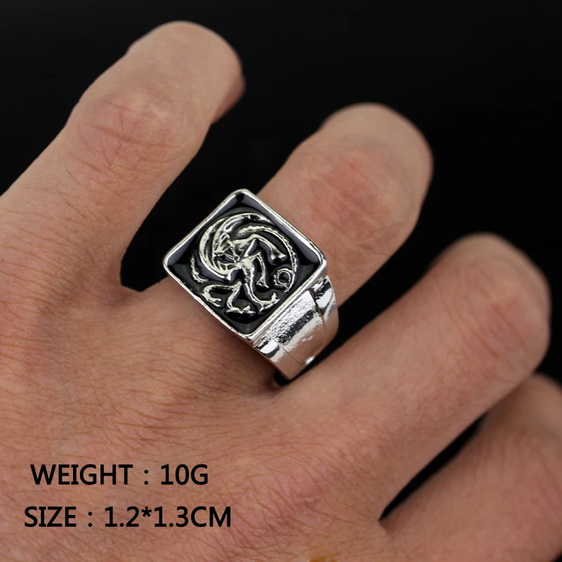 Fashion Metal Mens jewelry Game of Throne Ring House Targaryen Dragon Logo Rings Cocktail Party Ring Enamel Jewelry
Fashion Metal Mens jewelry Game of Throne Ring House Targaryen Dragon Logo Rings Cocktail Party Ring Enamel Jewelry