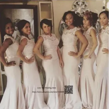 2017 African Mermaid Champagne Bridesmaid Dresses Long Lace Wedding Party Gowns Imported China Robe demoiselle d'honneur
2017 African Mermaid Champagne Bridesmaid Dresses Long Lace Wedding Party Gowns Imported China Robe demoiselle d'honneur