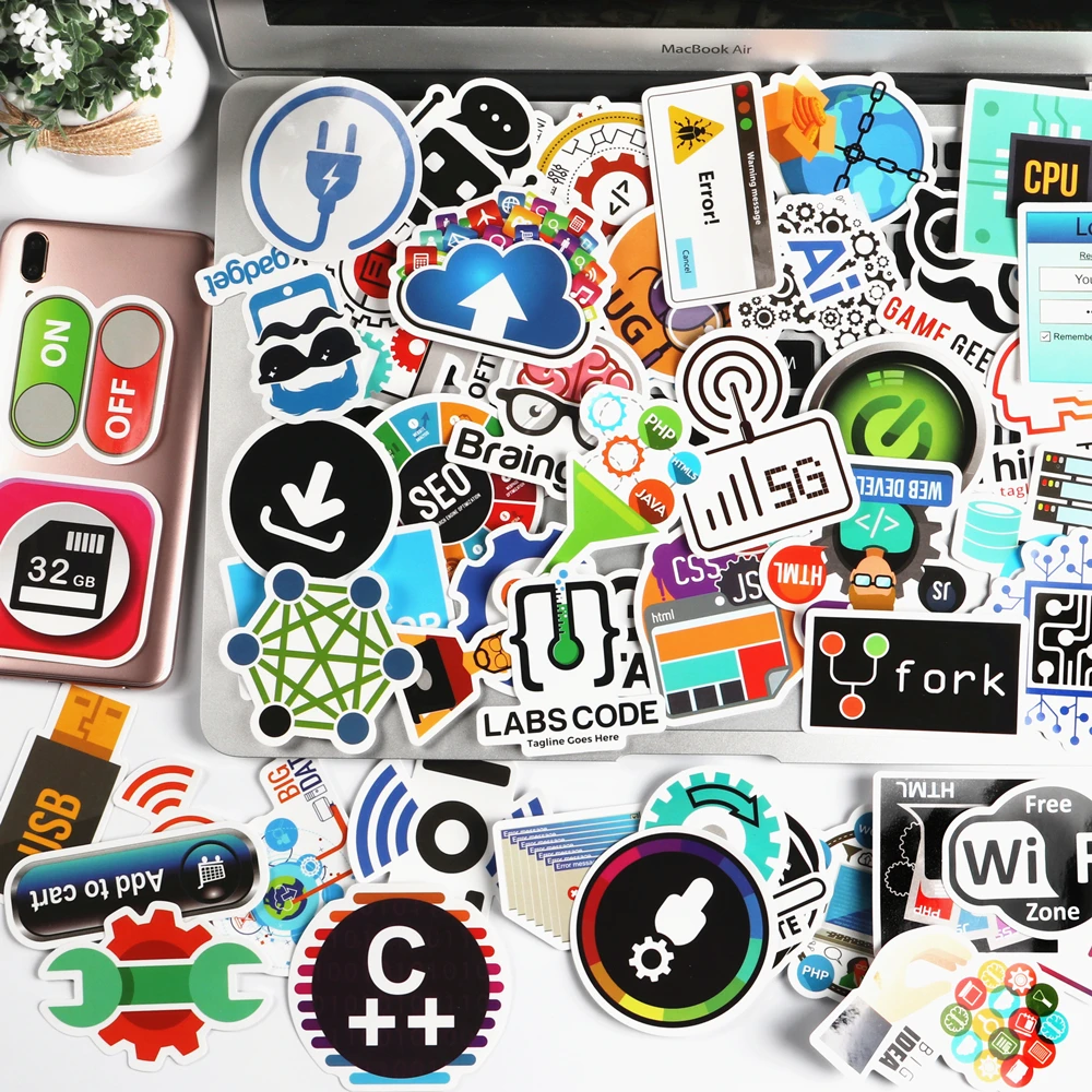50 Pcs Internet IT Software Programming Language APP Logo bug Cool Stickers for Laptop Car DIY Stickers
50 Pcs Internet IT Software Programming Language APP Logo bug Cool Stickers for Laptop Car DIY Stickers