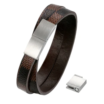BONISKISS Men 2 Layer Brown Black Leather Strap Bracelet With Stainless Steel Magnetic Closure
BONISKISS Men 2 Layer Brown Black Leather Strap Bracelet With Stainless Steel Magnetic Closure