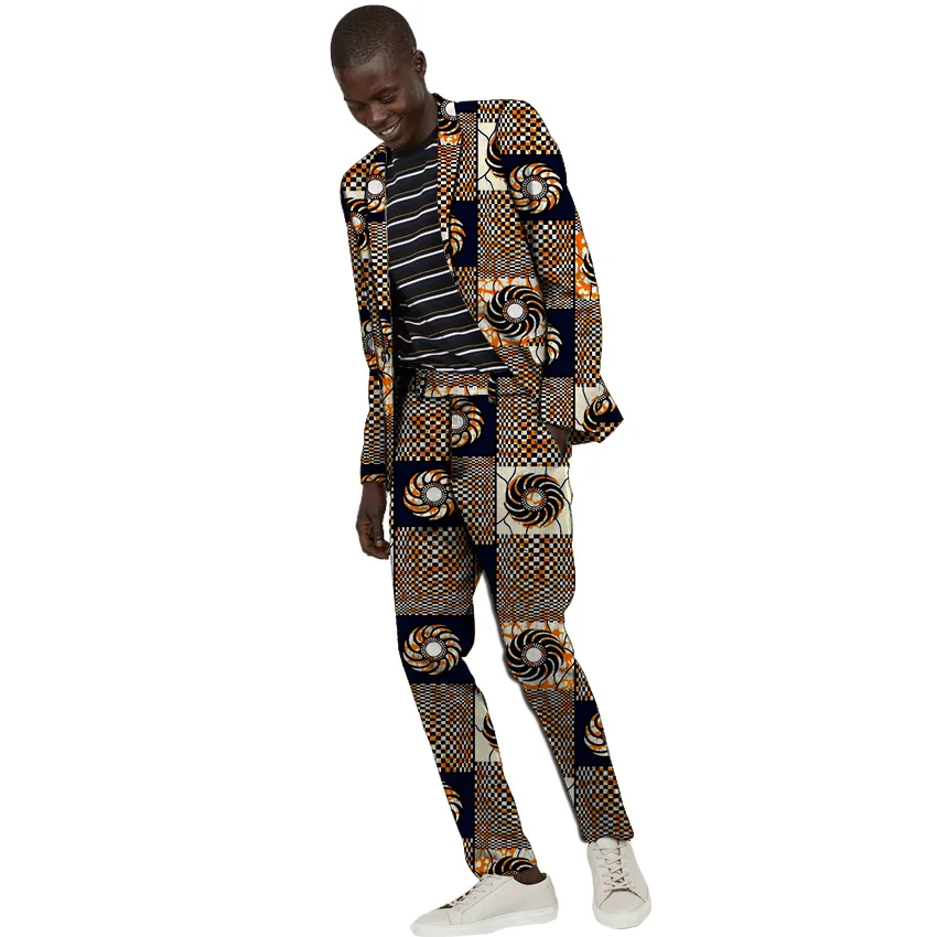 African fashion men's casual blazers printed dashiki suit jacket with trouser set customize Ankara pant suits
African fashion men's casual blazers printed dashiki suit jacket with trouser set customize Ankara pant suits