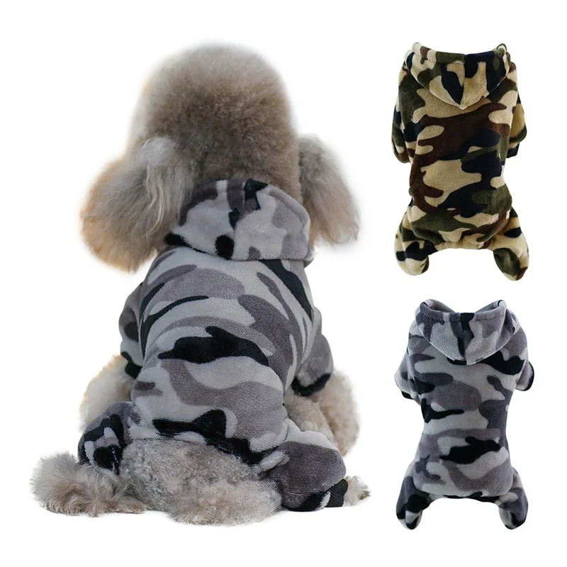 Warm Puppy Hood Coat Pet Dog Camouflage fleece Clothes Four-legged Outerwear Coat For Dogs Costumes Wholesale Pet Clothing
Warm Puppy Hood Coat Pet Dog Camouflage fleece Clothes Four-legged Outerwear Coat For Dogs Costumes Wholesale Pet Clothing
