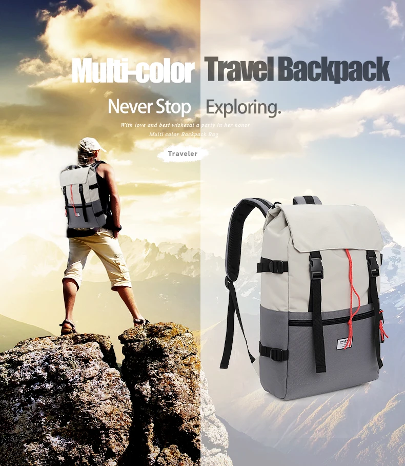 KINGSLONG Travel Men Waterproof Drawstring Bag America Backpack for Laptop Male Large Capacity Bag for Teenagers KLB1342-6 2