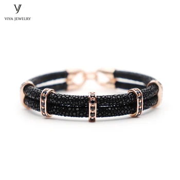 Luxury 925 Sterling Silver Jewelry Men DIY Bracelet Real Black Stingray Leather Bracelet Collocation Men's Watch For Vogue Man
Luxury 925 Sterling Silver Jewelry Men DIY Bracelet Real Black Stingray Leather Bracelet Collocation Men's Watch For Vogue Man