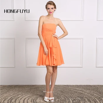 High Quality Sexy Sleeveless Orange Chiffon Strapless Short Cocktail Dresses 2018 Backless Above Knee Mini Dress 2018
High Quality Sexy Sleeveless Orange Chiffon Strapless Short Cocktail Dresses 2018 Backless Above Knee Mini Dress 2018