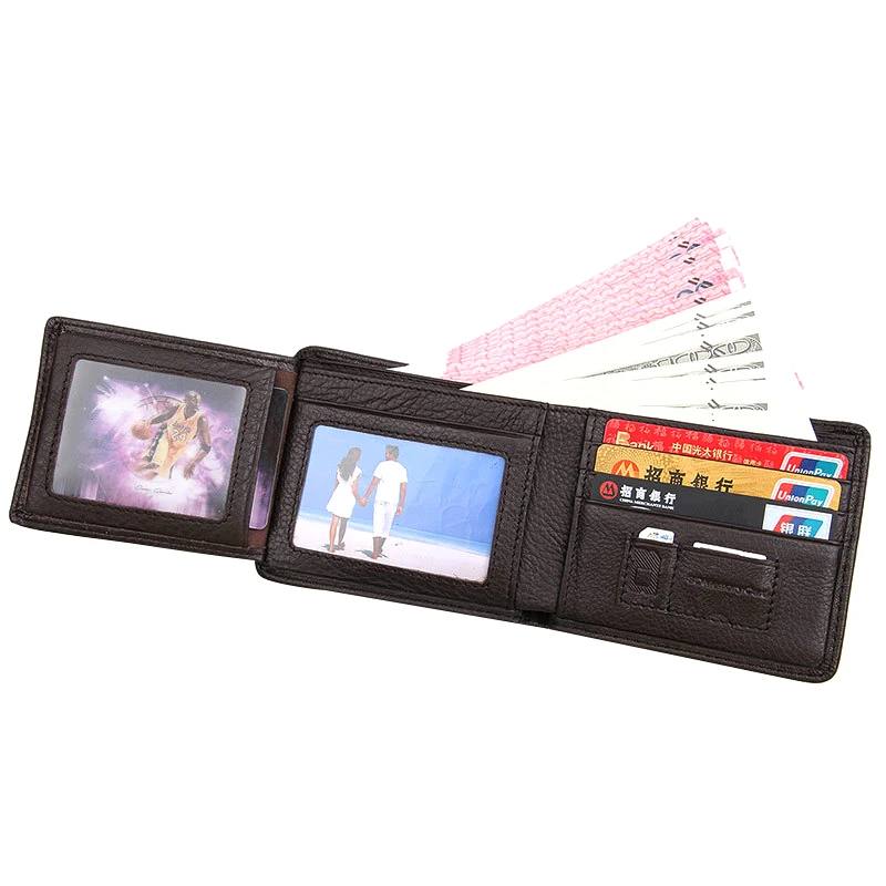 Luxury 100% Genuine Leather Wallet Fashion Short Bifold Men Casual Solid Wallets With Photo Slot Male SIM/SD Card Purse Wallets
Luxury 100% Genuine Leather Wallet Fashion Short Bifold Men Casual Solid Wallets With Photo Slot Male SIM/SD Card Purse Wallets