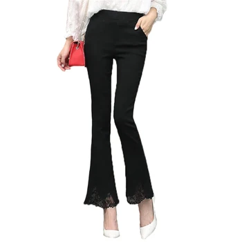 Women Fashion Autumn Winter Oversize New Long Flare Pants Female Solid Color Lace Split Elastic Trousers Ladies Causal Pants F8
Women Fashion Autumn Winter Oversize New Long Flare Pants Female Solid Color Lace Split Elastic Trousers Ladies Causal Pants F8