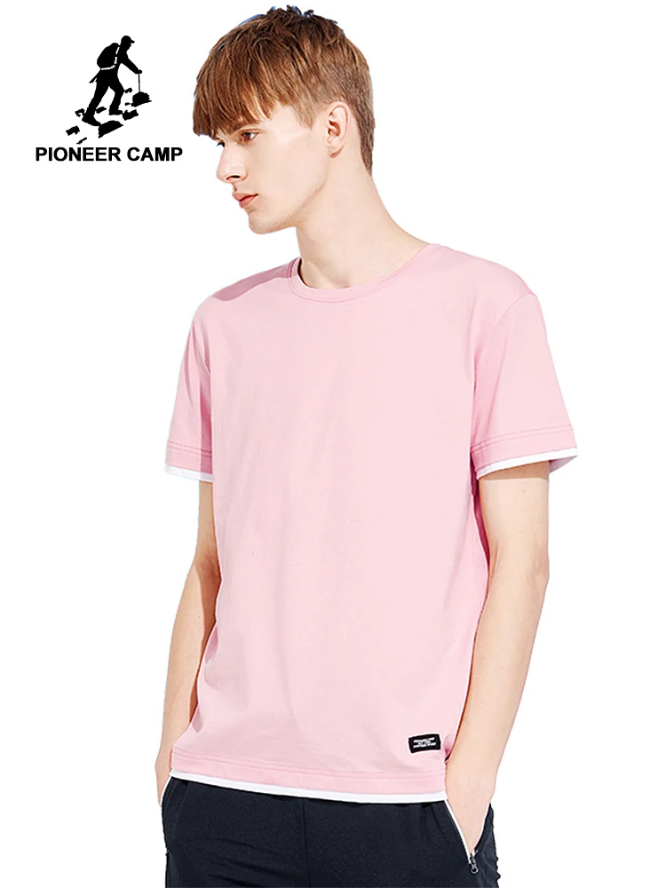 Pioneer camp new short sleeve t shirt for men brand clothing fashion solid mens tshirt summer quality tshirt male pink ADT802119
Pioneer camp new short sleeve t shirt for men brand clothing fashion solid mens tshirt summer quality tshirt male pink ADT802119