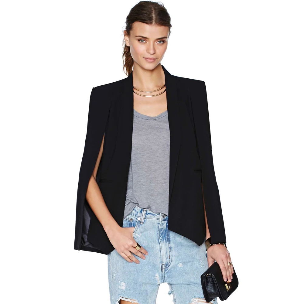 2017 Fashion Cloak Cape Blazer Women Coat Black Lapel Split Long Sleeve Outerwear Pockets Solid Casual Suit Jacket Workwear XL
2017 Fashion Cloak Cape Blazer Women Coat Black Lapel Split Long Sleeve Outerwear Pockets Solid Casual Suit Jacket Workwear XL