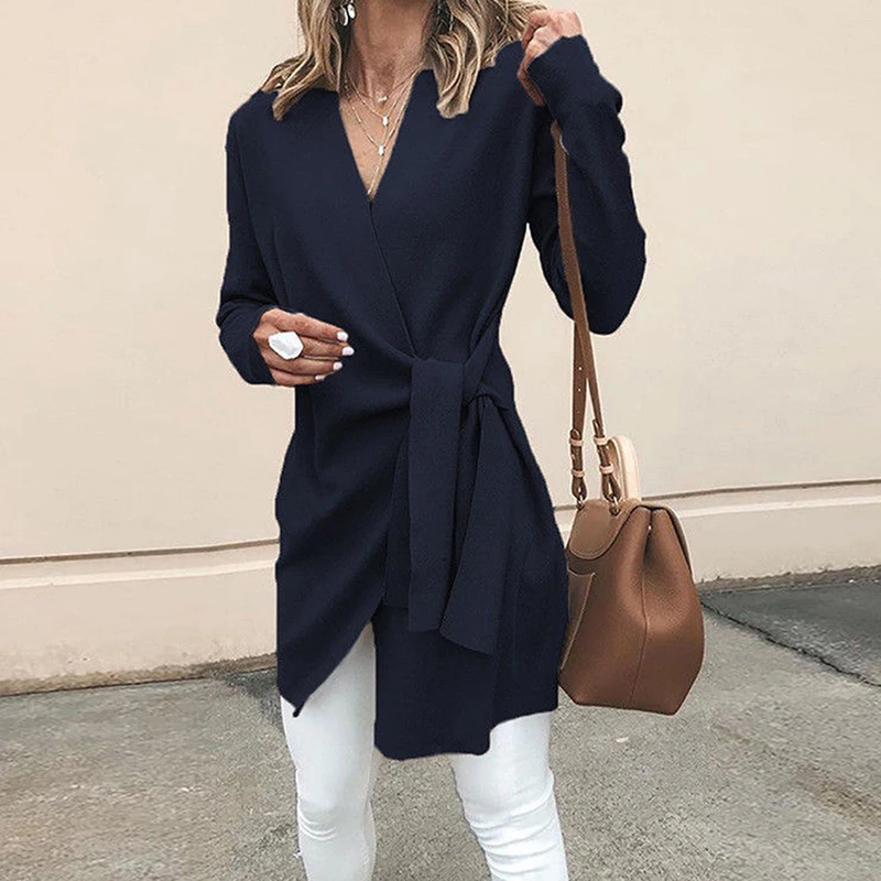 Bigsweety Women Autumn Cardigan Casual Long Sleeve Jackets With Lace Up Coat Ouotwear Office V Neck Jacket For Female Clothing
Bigsweety Women Autumn Cardigan Casual Long Sleeve Jackets With Lace Up Coat Ouotwear Office V Neck Jacket For Female Clothing