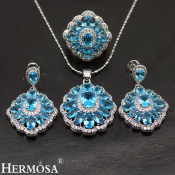 CHOOSE YOU COLOR Wedding Jewelry Sets Natural Stone Beautiful Silver Color Earrings Necklace Ring Size 7
CHOOSE YOU COLOR Wedding Jewelry Sets Natural Stone Beautiful Silver Color Earrings Necklace Ring Size 7