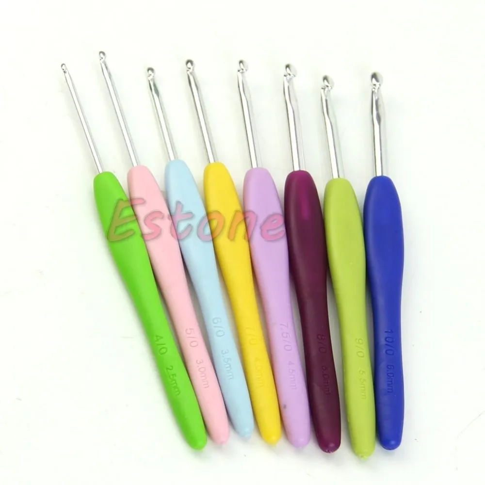 8Pcs/set Multicolor Soft Plastic Handle Aluminum Crochet Hooks Knitting Needle 8 Size C42
8Pcs/set Multicolor Soft Plastic Handle Aluminum Crochet Hooks Knitting Needle 8 Size C42