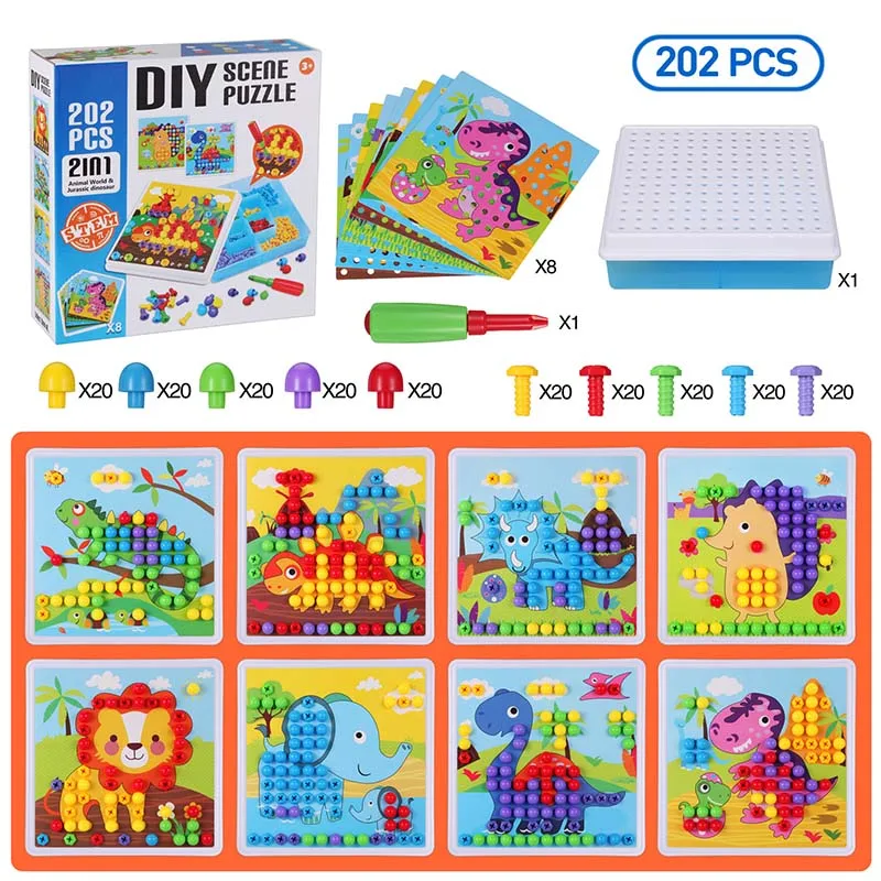 202Pcs Drill Screw Group Toys Nut Disassembly Assembly Tools Sets DIY 3D Puzzle Toys Children STEM Educational Toys Kids Gifts
202Pcs Drill Screw Group Toys Nut Disassembly Assembly Tools Sets DIY 3D Puzzle Toys Children STEM Educational Toys Kids Gifts