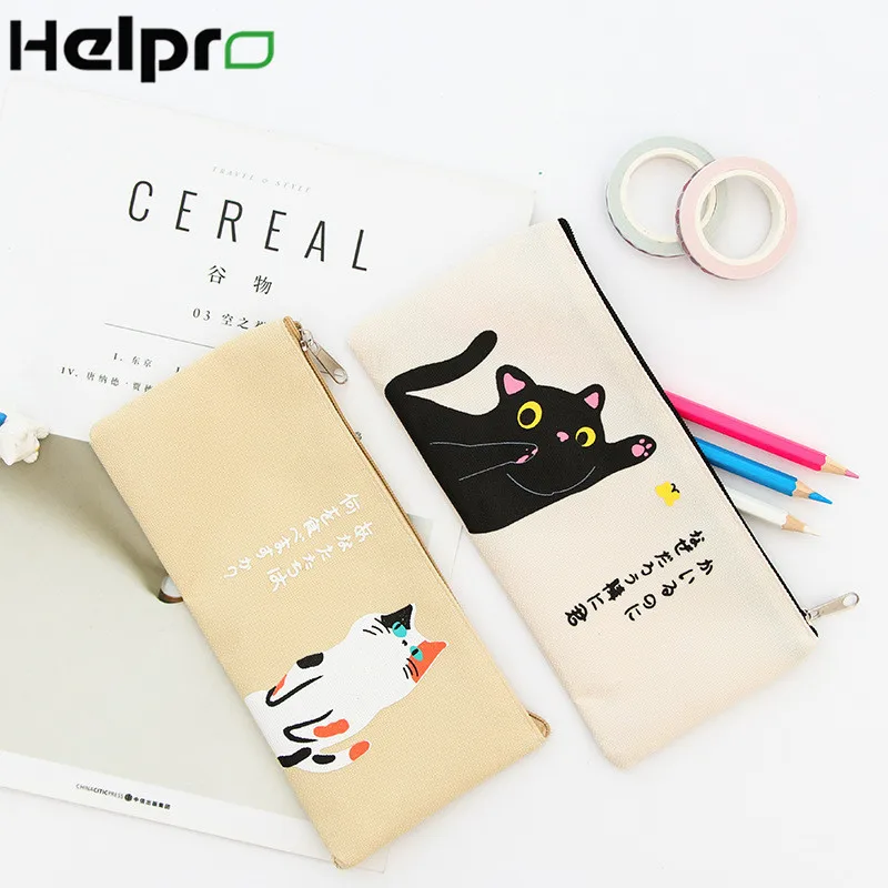 Helpro Kawaii Kitten Pencil Cases High Capacity Canvas Zipper Design Pencil Box for Student Office School Stationery Supplies
Helpro Kawaii Kitten Pencil Cases High Capacity Canvas Zipper Design Pencil Box for Student Office School Stationery Supplies