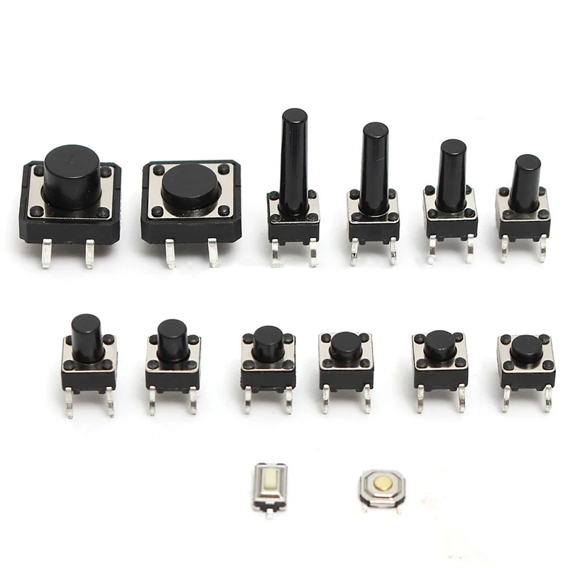 140pcs Miniature Momentary Tact Pushbutton Switch 14 Types Tactile Push Button Switches Mayitr