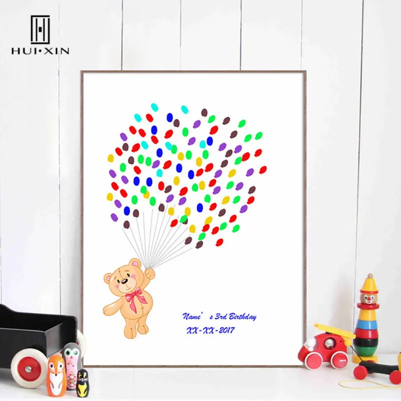 A Cute Bear Grabbing The Ballon Free Personalized Custom Fingerprint DIY Guestbook Children's Baptism For Kids' Party Decoration
A Cute Bear Grabbing The Ballon Free Personalized Custom Fingerprint DIY Guestbook Children's Baptism For Kids' Party Decoration