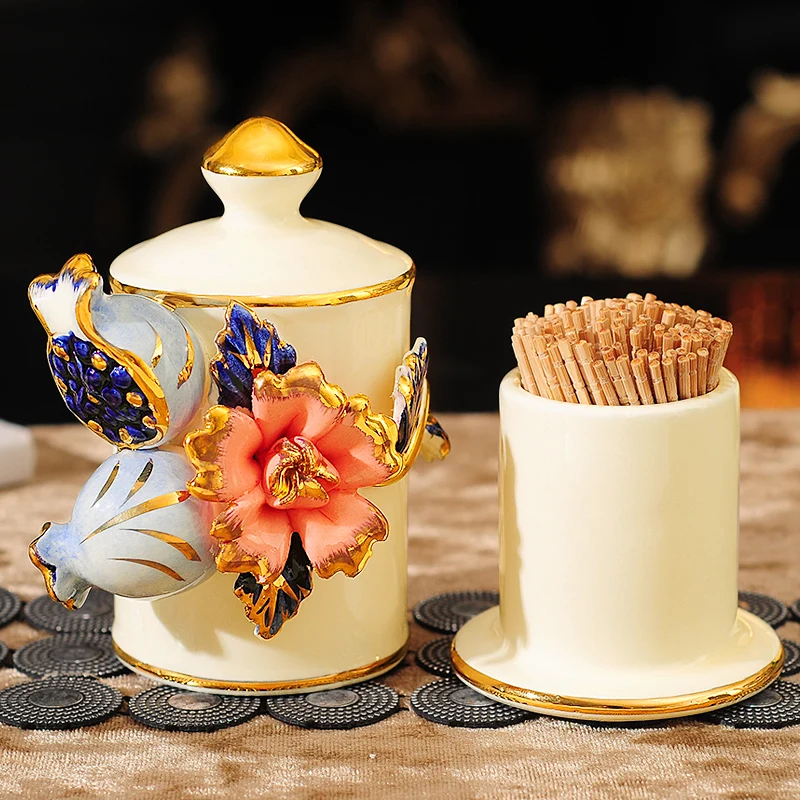 European toothpick box personality home luxury fashion retro cute living room table ceramic toothpick holder with lid lo98417
European toothpick box personality home luxury fashion retro cute living room table ceramic toothpick holder with lid lo98417