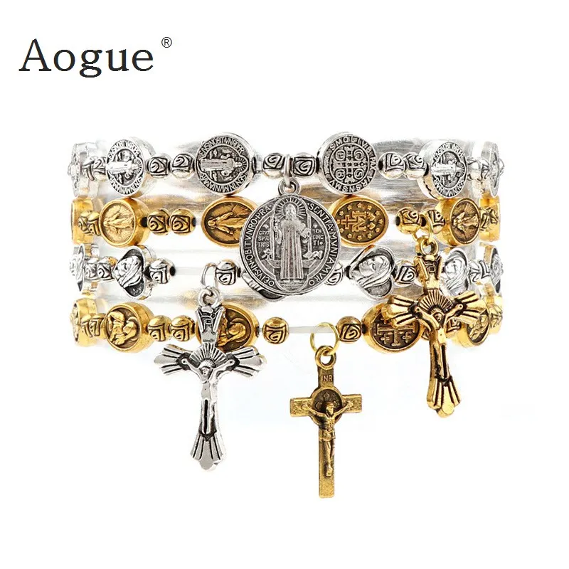 Elasticated Metal Bracelet with Small Round or Heart Alloy Beads Catholic Saints Images
Elasticated Metal Bracelet with Small Round or Heart Alloy Beads Catholic Saints Images