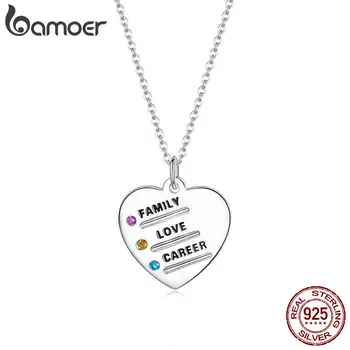 bamoer Engraved Heart Pendant Necklace for Women 925 Sterling Silver Family Chain Necklaces Silver Jewelry BSN058
bamoer Engraved Heart Pendant Necklace for Women 925 Sterling Silver Family Chain Necklaces Silver Jewelry BSN058